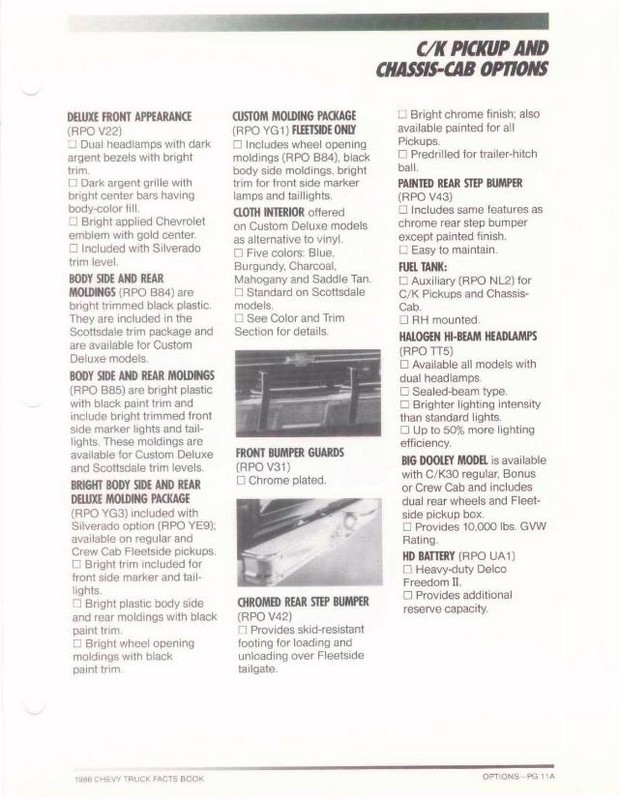 1986 Chevrolet Truck Facts Brochure Page 49